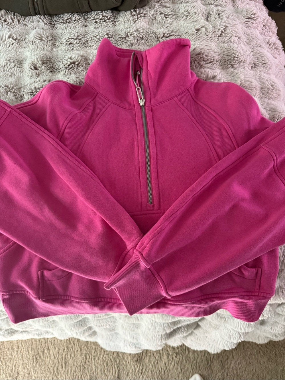 Lululemon Hot Pink Quarter-Zip Pullover Sweater